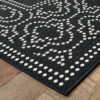 9' X 13' Stain Resistant Indoor / Outdoor Area Rug - Black / Ivory - Image 3